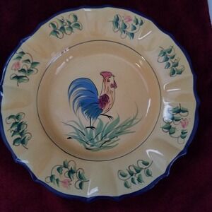Cracker Barrel‎ Soup Bowl Yellow Ceramic Rooster Rimmed